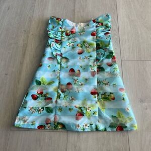 Pastourelle Pippa & Julie size 4 pale blue strawberry printed lined dress